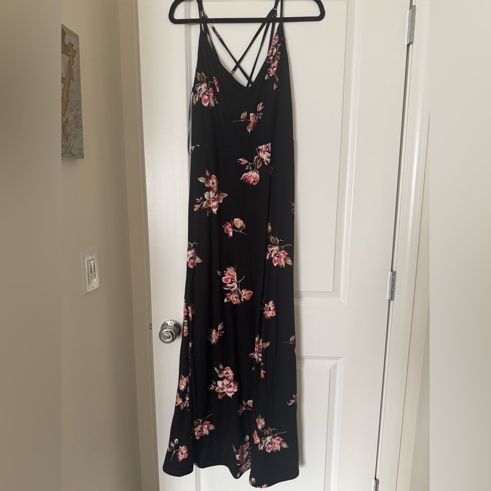 Floral Black Maxi Dress Nine Britton